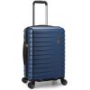 imageTravelers Choice Archer Polycarbonate Hardside Spinner Luggage Set Tie Down Straps Black Checked 29InchBlue