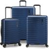 imageTravelers Choice Archer Polycarbonate Hardside Spinner Luggage Set Tie Down Straps Black Checked 29InchBlue