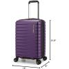 imageTravelers Choice Archer Polycarbonate Hardside Spinner Luggage Set Tie Down Straps Black Checked 29InchDark Purple