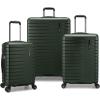 imageTravelers Choice Archer Polycarbonate Hardside Spinner Luggage Set Tie Down Straps Black Checked 29InchGreen