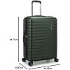 imageTravelers Choice Archer Polycarbonate Hardside Spinner Luggage Set Tie Down Straps Black Checked 29InchGreen