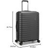 imageTravelers Choice Archer Polycarbonate Hardside Spinner Luggage Set Tie Down Straps Black Checked 29InchGrey