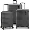 imageTravelers Choice Archer Polycarbonate Hardside Spinner Luggage Set Tie Down Straps Black Checked 29InchGrey