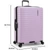 imageTravelers Choice Archer Polycarbonate Hardside Spinner Luggage Set Tie Down Straps Black Checked 29InchLight Purple