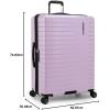 imageTravelers Choice Archer Polycarbonate Hardside Spinner Luggage Set Tie Down Straps Black Checked 29InchLight Purple