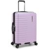 imageTravelers Choice Archer Polycarbonate Hardside Spinner Luggage Set Tie Down Straps Black Checked 29InchLight Purple