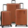 imageTravelers Choice Archer Polycarbonate Hardside Spinner Luggage Set Tie Down Straps Black Checked 29InchOrange
