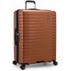 imageTravelers Choice Archer Polycarbonate Hardside Spinner Luggage Set Tie Down Straps Black Checked 29InchOrange