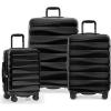 imageTravelers Choice Edinburgh II Hardside Spinner Luggage with TSA Lock Red 3 Piece 212529Black