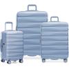 imageTravelers Choice Edinburgh II Hardside Spinner Luggage with TSA Lock Red 3 Piece 212529Blue