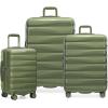 imageTravelers Choice Edinburgh II Hardside Spinner Luggage with TSA Lock Red 3 Piece 212529Green