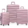 imageTravelers Choice Edinburgh II Hardside Spinner Luggage with TSA Lock Red 3 Piece 212529Pink