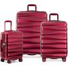 imageTravelers Choice Edinburgh II Hardside Spinner Luggage with TSA Lock Red 3 Piece 212529Red