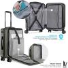imageTravelers Choice Mykel Front Pocket Polycarbonate Hardside Suitcase with Sleeve and Ergonomic Handle Black CarryOn 22InchRed