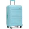imageTravelers Choice Pagosa Indestructible Hardshell Expandable Spinner Luggage Black 22Inch CarryonBaby Blue