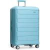 imageTravelers Choice Pagosa Indestructible Hardshell Expandable Spinner Luggage Black 22Inch CarryonBaby Blue