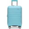 imageTravelers Choice Pagosa Indestructible Hardshell Expandable Spinner Luggage Black 22Inch CarryonBaby Blue