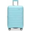 imageTravelers Choice Pagosa Indestructible Hardshell Expandable Spinner Luggage Black 22Inch CarryonBaby Blue