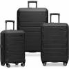 imageTravelers Choice Pagosa Indestructible Hardshell Expandable Spinner Luggage Black 22Inch CarryonBlack