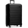 imageTravelers Choice Pagosa Indestructible Hardshell Expandable Spinner Luggage Black 22Inch CarryonBlack