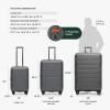 imageTravelers Choice Pagosa Indestructible Hardshell Expandable Spinner Luggage Black 22Inch CarryonGray