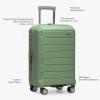 imageTravelers Choice Pagosa Indestructible Hardshell Expandable Spinner Luggage Black 22Inch CarryonGreen