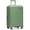 imageTravelers Choice Pagosa Indestructible Hardshell Expandable Spinner Luggage Black 22Inch CarryonGreen