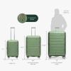 imageTravelers Choice Pagosa Indestructible Hardshell Expandable Spinner Luggage Black 22Inch CarryonGreen