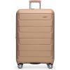 imageTravelers Choice Pagosa Indestructible Hardshell Expandable Spinner Luggage Black 22Inch CarryonLatte Beige