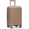imageTravelers Choice Pagosa Indestructible Hardshell Expandable Spinner Luggage Black 22Inch CarryonLatte Beige