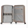 imageTravelers Choice Pagosa Indestructible Hardshell Expandable Spinner Luggage Black 22Inch CarryonLatte Beige