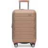 imageTravelers Choice Pagosa Indestructible Hardshell Expandable Spinner Luggage Black 22Inch CarryonLatte Beige