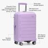 imageTravelers Choice Pagosa Indestructible Hardshell Expandable Spinner Luggage Black 22Inch CarryonLavender