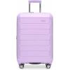 imageTravelers Choice Pagosa Indestructible Hardshell Expandable Spinner Luggage Black 22Inch CarryonLavender