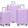 imageTravelers Choice Pagosa Indestructible Hardshell Expandable Spinner Luggage Black 22Inch CarryonLavender