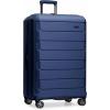 imageTravelers Choice Pagosa Indestructible Hardshell Expandable Spinner Luggage Black 22Inch CarryonNavy