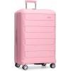 imageTravelers Choice Pagosa Indestructible Hardshell Expandable Spinner Luggage Black 22Inch CarryonPink