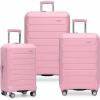 imageTravelers Choice Pagosa Indestructible Hardshell Expandable Spinner Luggage Black 22Inch CarryonPink