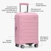 imageTravelers Choice Pagosa Indestructible Hardshell Expandable Spinner Luggage Black 22Inch CarryonPink
