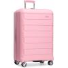 imageTravelers Choice Pagosa Indestructible Hardshell Expandable Spinner Luggage Black 22Inch CarryonPink