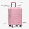 imageTravelers Choice Pagosa Indestructible Hardshell Expandable Spinner Luggage Black 22Inch CarryonPink