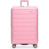 imageTravelers Choice Pagosa Indestructible Hardshell Expandable Spinner Luggage Black 22Inch CarryonPink