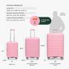 imageTravelers Choice Pagosa Indestructible Hardshell Expandable Spinner Luggage Black 22Inch CarryonPink