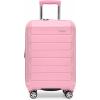 imageTravelers Choice Pagosa Indestructible Hardshell Expandable Spinner Luggage Black 22Inch CarryonPink