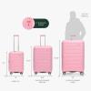 imageTravelers Choice Pagosa Indestructible Hardshell Expandable Spinner Luggage Black 22Inch CarryonPink