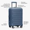 imageTravelers Choice Pagosa Indestructible Hardshell Expandable Spinner Luggage Black 22Inch CarryonSlate Blue