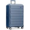 imageTravelers Choice Pagosa Indestructible Hardshell Expandable Spinner Luggage Black 22Inch CarryonSlate Blue