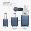 imageTravelers Choice Pagosa Indestructible Hardshell Expandable Spinner Luggage Black 22Inch CarryonSlate Blue