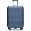 imageTravelers Choice Pagosa Indestructible Hardshell Expandable Spinner Luggage Black 22Inch CarryonSlate Blue