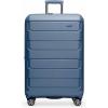 imageTravelers Choice Pagosa Indestructible Hardshell Expandable Spinner Luggage Black 22Inch CarryonSlate Blue